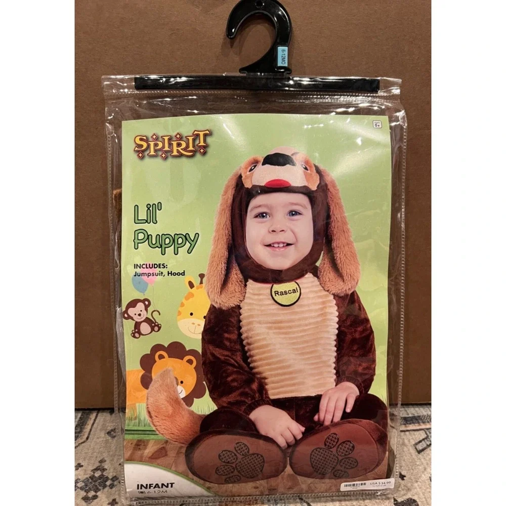 Spirit Halloween Lil' Puppy Jump Suit Halloween Costume Infant SZ 6-12M Cute - Picture 1 of 4